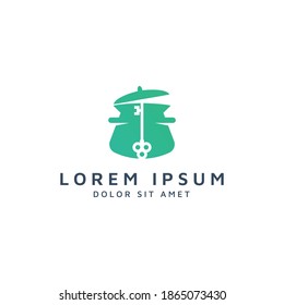 kitchen and key negative space logo design