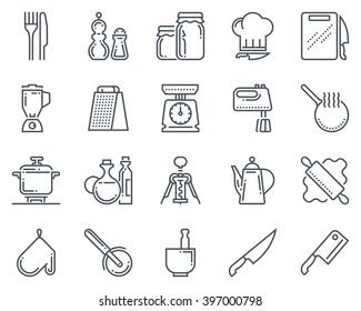 Kitchen, kitchenware icon set suitable for info graphics, websites and print media and  interfaces. Line vector icon set.