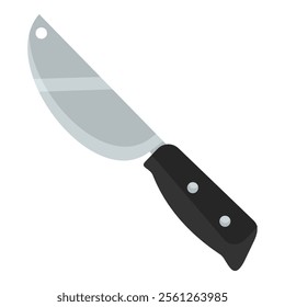 Kitchen knife with a black handle, silver blade, two rivets, and a hole near the tip. Essential tool for food preparation and cutting tasks