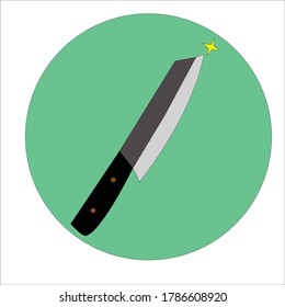 kitchen knife black handle very sharp
