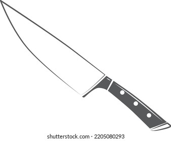 Kitchen knife black icon. Chopping blade symbol