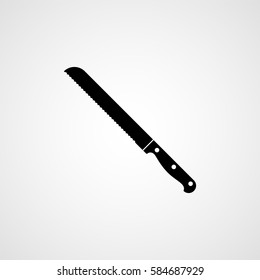 Kitchen knife black silhouette. Vector icon