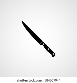 Kitchen knife black silhouette. Vector icon