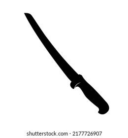 Kitchen Knife Black and White Icon Design Element on Isolated White Background
