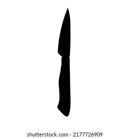 Kitchen Knife Black and White Icon Design Element on Isolated White Background