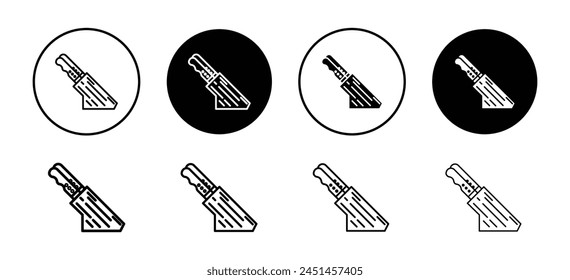 Kitchen knife block to handle or keep and hold cutlery utensil icon. chef knife holder symbol