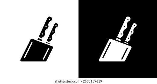 Kitchen knife block icon concept, vector illustration