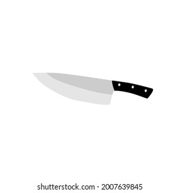 Küchenmesser, Metzgermesser Flach Design Vektor, Ikone Messer Vektor schwarz, grau und weiß, geeignet für Web-Ikone, etc.