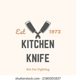 Küchenmesser- und Metzgermesser-Vektorgrafik. Cartoon Küchenmesser und Metzgermesser Symbol auf weißem Hintergrund. Symbol für Webdesign, Apps, Aufkleber, Banner, Poster, Druckausgabe und Teil des Logos.