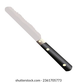 cuchillo de cocina, cuchillo de mantequilla, cuchillo de pan aislado ilustración vectorial