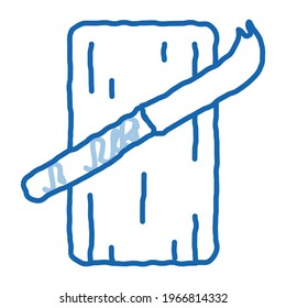 kitchen knife for cheese sketch icon vector. Hand drawn blue doodle line art kitchen knife for cheese sign. isolated symbol illustration
