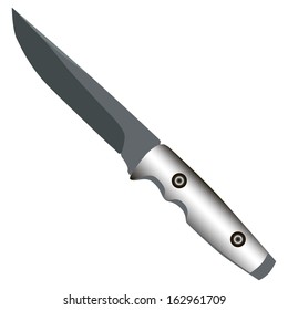 Kitchen knife classic design with ergonomic handle. Vector illustration.