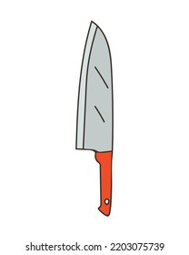 Küchenmesser bunte Ikone in Vektorgrafik. Messer bunte Doodle-Illustration auf Vektorgrafik