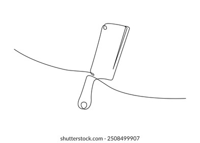 kitchen knife continuous one line drawing. Chef knife single line art illustration. Editable vector.