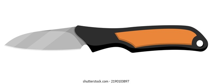 Kitchen knife for cooking. Cute knife isolated on white background. Vector illustration.