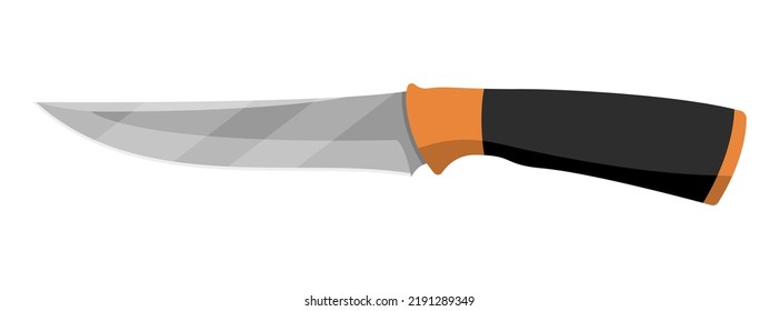 Kitchen knife for cooking. Cute knife isolated on white background. Vector illustration.