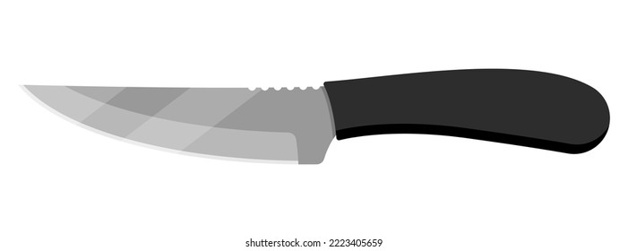 Kitchen knife for cooking. Cute knife isolated on white background. Vector illustration.
