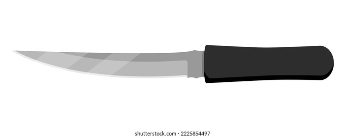 Kitchen knife for cooking. Cute knife isolated on white background. Vector illustration.