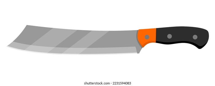 Kitchen knife for cooking. Cute knife isolated on white background. Vector illustration.