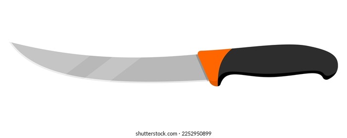 Kitchen knife for cooking. Cute knife isolated on white background. Vector illustration.
