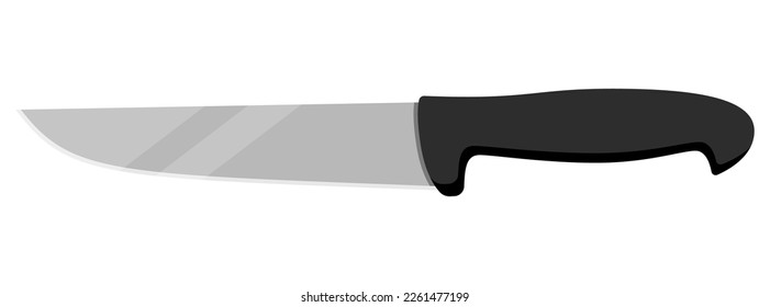 Cuchillo de cocina para cocinar. Cuchillo lindo aislado sobre fondo blanco. Ilustración vectorial.