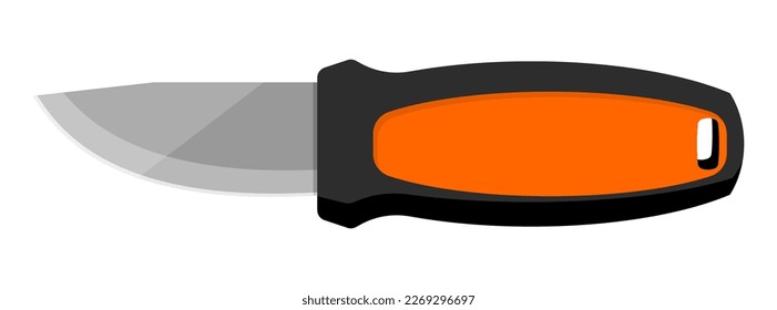 Cuchillo de cocina para cocinar. Cuchillo lindo aislado sobre fondo blanco. Ilustración vectorial.