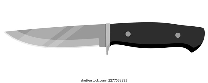 Kitchen knife for cooking. Cute knife isolated on white background. Vector illustration.