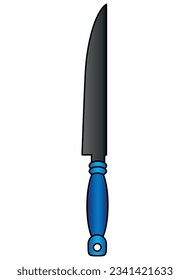 Kitchen knife, cooking tool - vector full color picture for sign or logo. Large kitchen knife for sign or icon