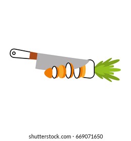 kitchen knife cutlery with carrot