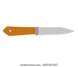 Küchenmesserschneider mit Griff und scharfer Klinge im flachen Stil. Messer Ikone Stahl Vektorgrafik Küchengeschirr Kochausrüstung