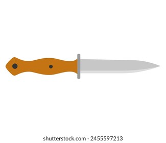 Küchenmesserschneider mit Griff und scharfer Klinge im flachen Stil. Messer Ikone Stahl Vektorgrafik Küchengeschirr Kochausrüstung