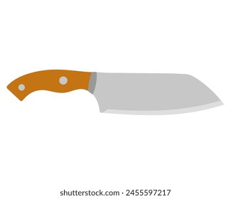 Küchenmesserschneider mit Griff und scharfer Klinge im flachen Stil. Messer Ikone Stahl Vektorgrafik Küchengeschirr Kochausrüstung