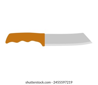 Kitchen knife cutter with handle and sharp blade in flat style. Knife icon steel vector kitchenware cooking equipment