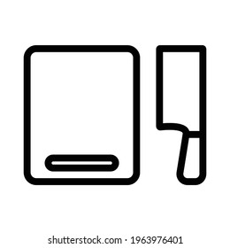 kitchen knife, cutting board icon vector