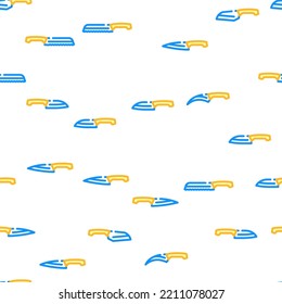 Kitchen Knife For Cutting Food vector seamless pattern thin line illustration