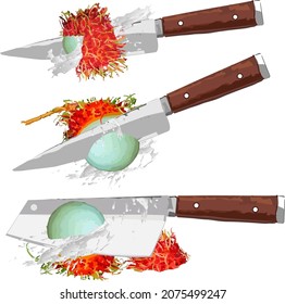 Kitchen knife for cutting rambutan.