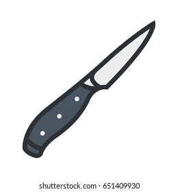 Kitchen Knife Dagger Minimal Color Flat Line Outline Stroke Icon Pictogram Symbol