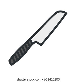 Kitchen Knife Dagger Minimal Color Flat Line Outline Stroke Icon Pictogram Symbol