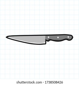 Kitchen knife drawn in the style of Doodle