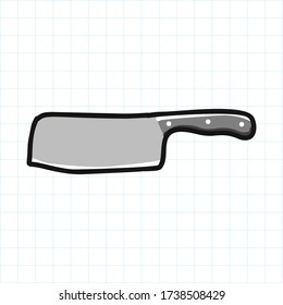 Cuchillo de cocina dibujado al estilo de Doodle
