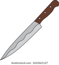 kitchen knife flat design vector
