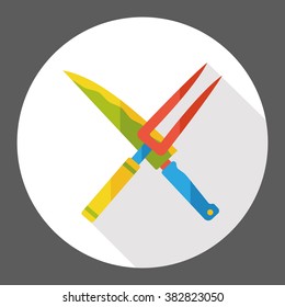 kitchen knife flat icon