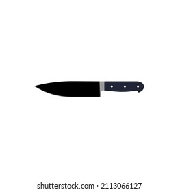 Kitchen knife flat icon isolated on white background.