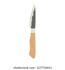 Ilustración plana de Cuchilla de cocina. Limpiar elemento de diseño de iconos en fondo blanco aislado