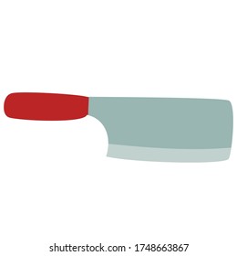 kitchen knife, flat, isolated object on a white background, vector illustration,