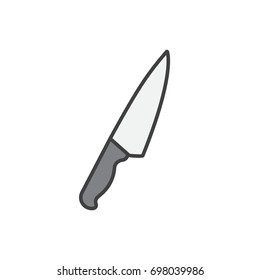 Kitchen knife flat line icon.