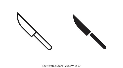 Kitchen knife flat simple vector symbols illustration.