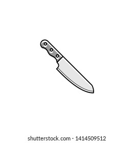 kitchen knife. gray line art