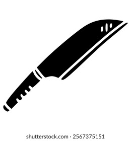 kitchen knife hand drawn glyph illustration