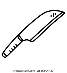 kitchen knife hand drawn outline illustration
